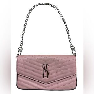 Steve Madden Quilted Chain Shoulder Bag Blush Pink EUC